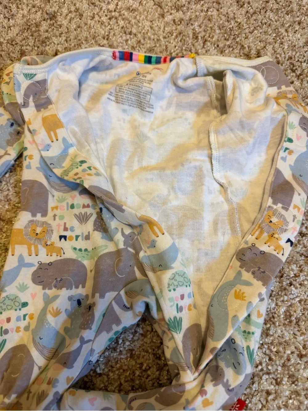 Magnetic Me Organic Cotton Magnetic Footie Size 0-3M Little Lovin Animals